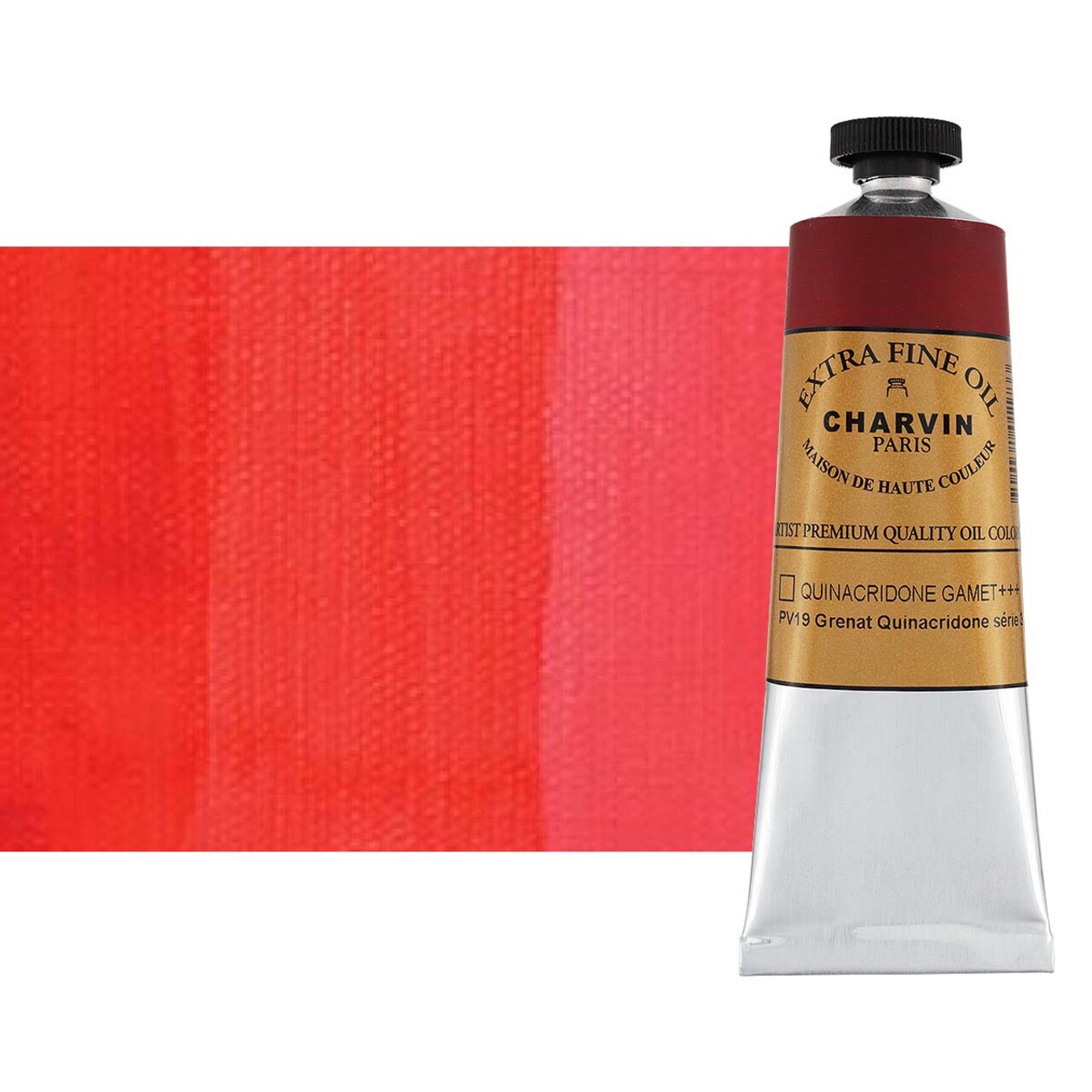Charvin Extra Fine Oil Paint, Garnet Quinacridone 60 mL - Triple-Milled, Rich Texture, Poppy Oil-Based, Light-Fast, Handmade, Archival Quality